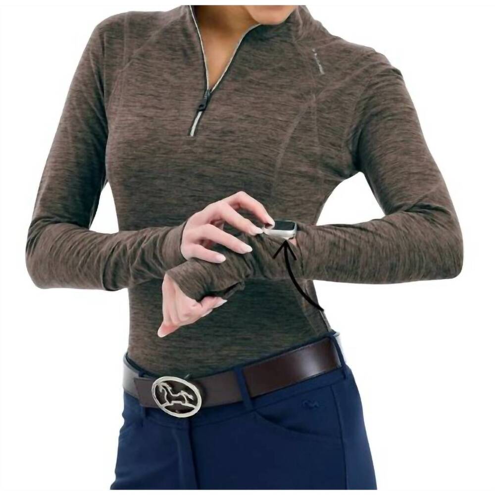 NEW RJ CLASSICS logan quarter zip training shirt in deep taupe